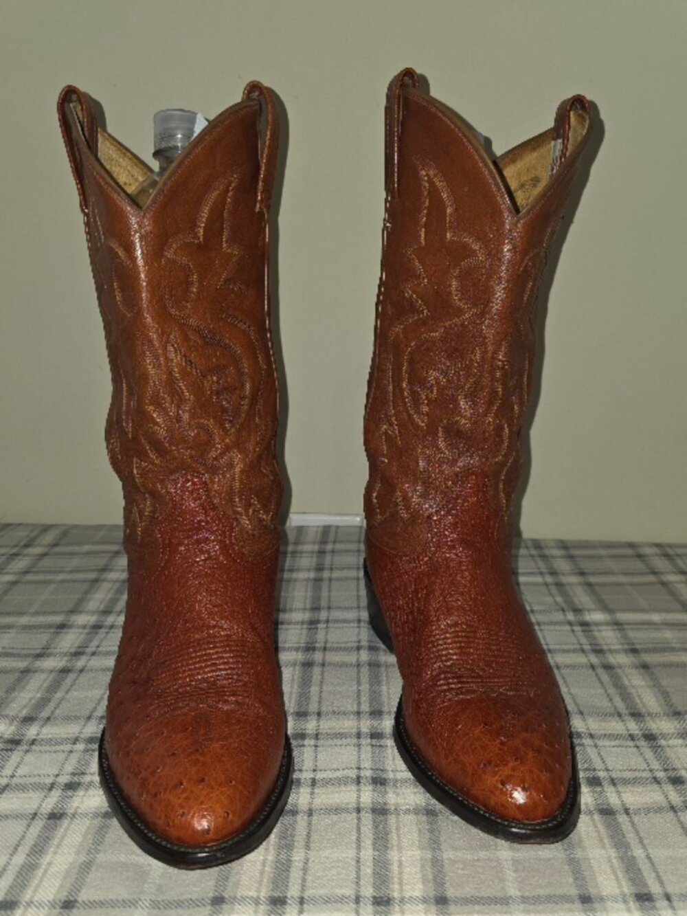 TONY LAMA "SMOOTH OSTRICH SKIN" WESTERN BOOTS